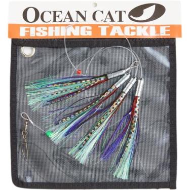 Imagem de OCEAN CAT Iscas de pesca de água salgada Teaser de pássaros equipadas com gancho para Wahoo Tuna Mahi Golfinho Sailfish Marlin (#038-Roxo, 15 cm)