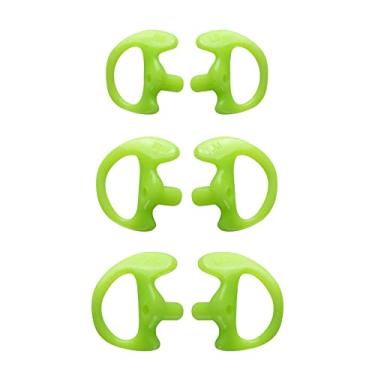 Imagem de KEYBLU Fone de ouvido universal de substituição de rádio, plugue de silicone para fone de ouvido de bobina de rádio bidirecional, kits de áudio para fone de ouvido acústico Walkie Talkie (verde