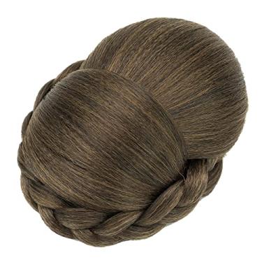 Imagem de IMISSU Cobertura de cabelo trançado chignon dançarina rosquinha pedaços de cabelo scrunchies coque de cabelo peruca grampos updo (M2 Castanho Misto)