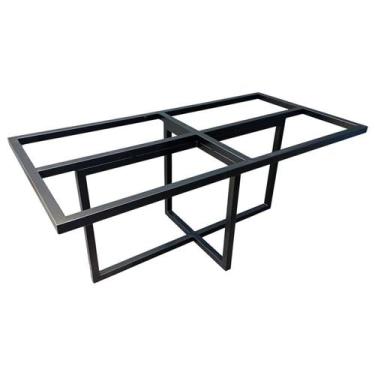 Imagem de Base de Ferro para Mesa de Jantar Modelo Industrial Preto Eletrostátic