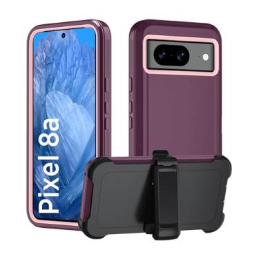 Imagem de Miimall Capa para Google Pixel 8a com clipe de cinto, [3,5 m de grau militar à prova de quedas], antiderrapante, anti-arranhões, resistente, à prova de choque e suporte giratório de 360° para 8a