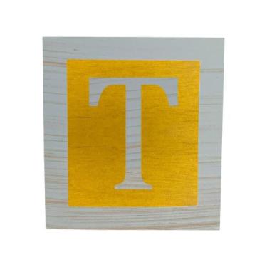 Imagem de Cubo Amarelo Letra Azul Bebê com Aplique Festa Chá de Bebê Decoração 8