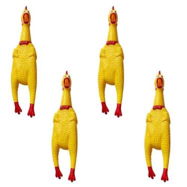Imagem de Frango Galinha Brinquedo Pet Borracha Mordedor C/ Apito - Fun Game, 4
