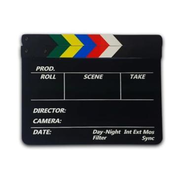Imagem de Claquete de Cinema preta p/Gravações de Vídeos Produções Audiovisuais 30x24cm Decoração