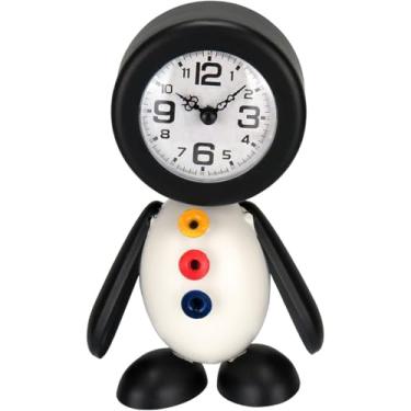 Imagem de RELOGIO DE MESA DECORATIVO VINTAGE PINGUIM HOME&CO METAL 21x14x7cm PRETO E BRANCO