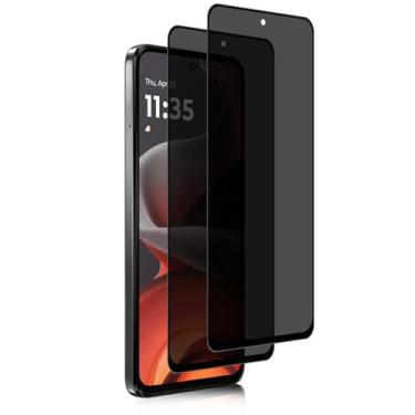 Imagem de ShinKin [Pacote com 2] Película de privacidade para Motorola Moto G15 4G, película de vidro temperado de privacidade, proteção antiespião para Motorola Moto G15 4G protetor de tela