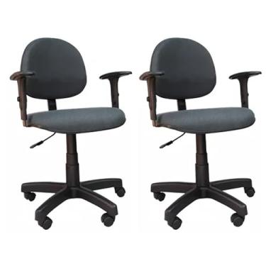 Imagem de Kit 2 Cadeiras Executiva Giratória Ergonômica com Braço, Confortável e Resistente, com Estofado de Espuma D45 e Design Moderno - Escritex