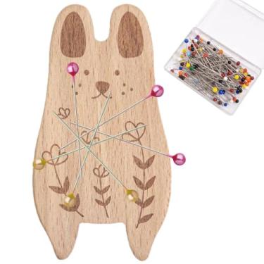 Imagem de Almofada Magnética Para Alfinetes - Porta-Agulhas Magnético - Com Cem Alfinetes Organizador Multifuncional Em De Animal De Desenho Para Corte Costura E