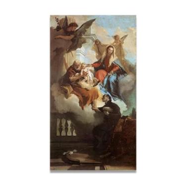 Imagem de Impressão em tela Tiepolo Giovanni Battista Aparência Sagrada Família – Obra-prima rococó barroca, pintura escolar de Veneza, pintura a óleo decorativa para galeria doméstica 80 x 144 cm