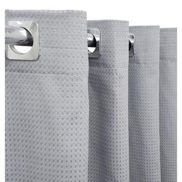 Imagem de Cortina 2,00x1,20 Janela Sala Quarto Cozinha Tecido Piquet Cor: Cinza