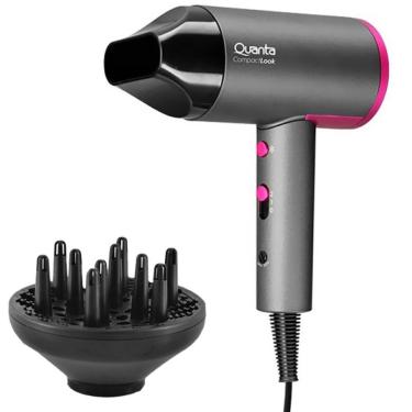 Imagem de Secador De Cabelo Quanta Compact Look Qtscp20 2.000 Watts Bivolt - Cinza/rosa