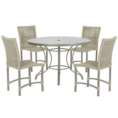 Imagem de Mesa Ascoli 4 Cadeiras Cannes De Alumínio Fendi Trama Rami