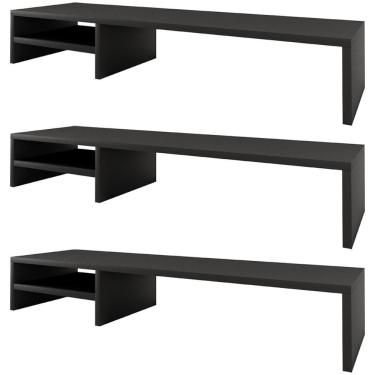 Imagem de Kit 03 Suportes Para Monitor Stand Home Office Lap 90 Cm L03 Preto - Lyam