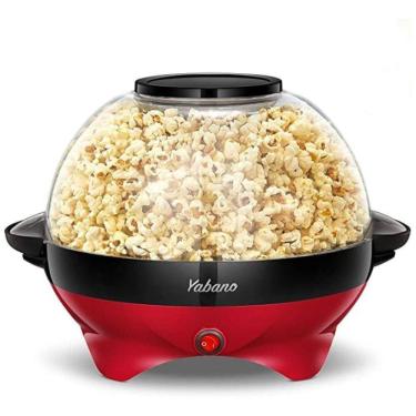 Imagem de Pipoqueira Elétrica Yabano, Faça Pipocas em Casa em Minutos com 6 litros, Placa Antiaderente, Agitação Automática e Cabos Isolados