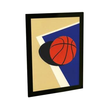 Imagem de Quadro Decorativo Basquete Ilustração Minimalista Bola Decoração Poster Quarto Sala