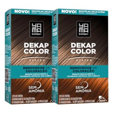 Imagem de Kit Yama 2 DekapColor Removedor De Coloração Capilar Cabelo Profissional Sem Amonia 300ml