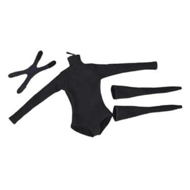 Imagem de Colaxi Body miniatura em escala 1:6, roupas de verão, acessórios, roupas de ginástica, macacões para figuras femininas de 12 polegadas, acessórios, Preto