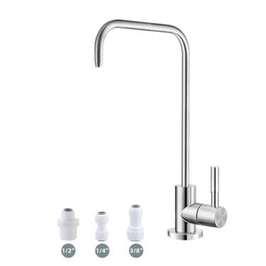 Imagem de Bifordo Torneira de água potável, torneira de filtro de água sem chumbo, torneiras de osmose reversa fáceis de instalar para pia de bar de cozinha, aço inoxidável SUS304 de níquel escovado