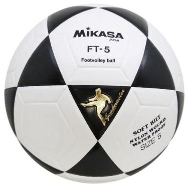 Imagem de Bola Mikasa Ft-5 Futvôlei Futebol Areia Altinha Fifa Branca e Preta