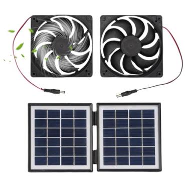 Imagem de Exaustor solar, ventiladores à prova d'água de alta velocidade - Circulador de ar à prova de chuva de alta velocidade de 10W para casas de cachorro, estufas, quintal, casas de animais de estimação