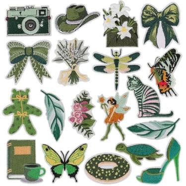 Imagem de Adesivos Boho Iron on Patches, aplique de bordado vintage fofo, adesivos femininos estéticos costurados bordados DIY adesivos decorativos de prensa térmica para roupas, chapéus, jaquetas e mochilas