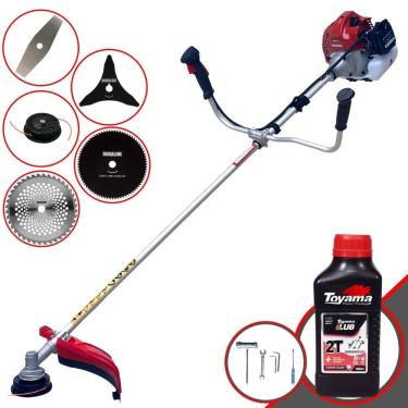 Imagem de Roçadeira Multifuncional Kawashima BCJ431L À Gasolina 43cc 1,7HP 10.000rpm Completa 5 Em 1 C/ Carretel + Kit 4 Lâminas de Corte + ÓLEO TOYAMA 2 Tempos