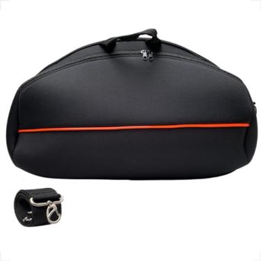Imagem de Case Bolsa Capa Protetora Compatível com Caixa de Som Boombox 2 3 Impermeável com Bolso para carregador e acessórios, Alça de mão reforçado e Alça de Ombro Regulável (Capa Boombox 1 2 3 Listra)