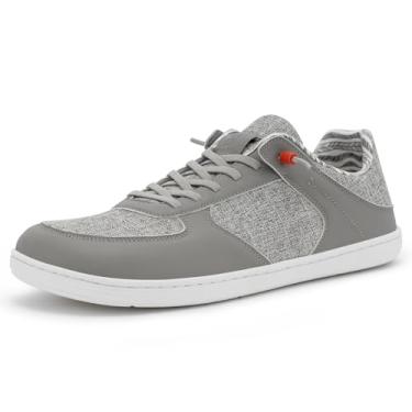 Imagem de Pulltop Sapatos masculinos com bico largo e descalço – Sapatos sociais minimalistas, sem queda, sem queda, sem cadarço, para caminhada, antiderrapante, para homens, Wt01 | Ferro de linho, 10 Wide