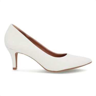 Imagem de Scarpin Usaflex Feminino Casual Salto Fino Branco EP11001004 38