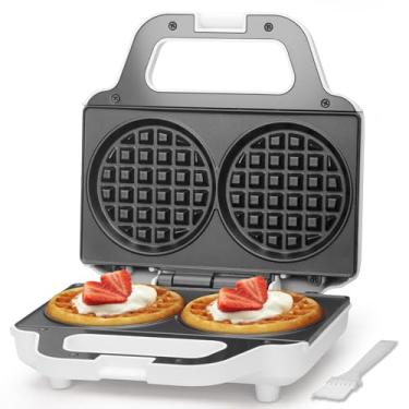Imagem de SugarWhisk Mini máquina de waffle dupla de 10 cm, máquina de chaffle, Waflera Electrica, ferro de waffle pequeno para waffles, chaffles Keto, Hash Browns, biscoitos, pratos antiaderentes