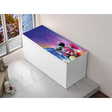 Imagem de Baú Infantil Organizador De Brinquedos Personagem MDF Branco - Home A.