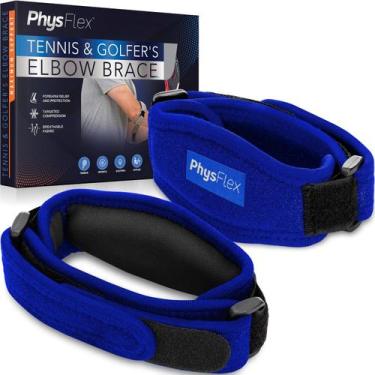 Imagem de Elbow Brace, pacote com 2 PhysFlex, para dores de tendinite em homens 