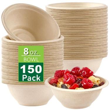 Imagem de Taças de papel Ocmoiy Bulk 150Pk. Tigela de comida compostável de 240 