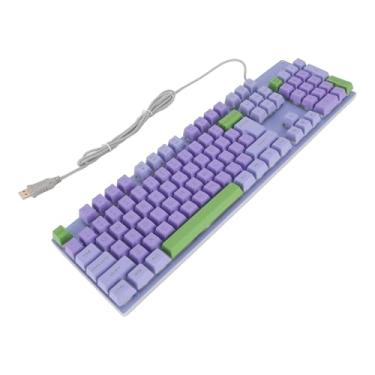 Imagem de Generic Teclado Com Fio Grande Com Fio, Plugue de Retroilumação e Reprodução de Teclado Iluminado USB Ergonômico Evite o Painel de Metal Deslizante para Laptop (#2)