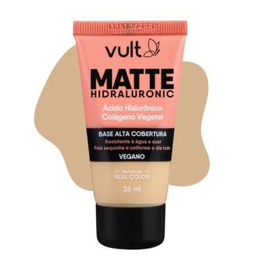 Imagem de Base Líquida Alta Cobertura Cor V220 Matte Hidraluronic Colágeno Vegan