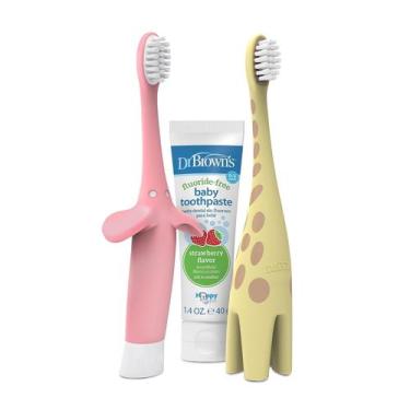 Imagem de Conjunto de escovas de dentes Dr. Brown's Infant to Toddler com pasta 