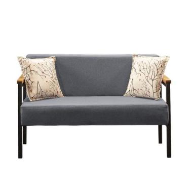 Imagem de Poltrona 02 Lugares Estilo Industrial Minas - Gonçalves Decor, Linho C