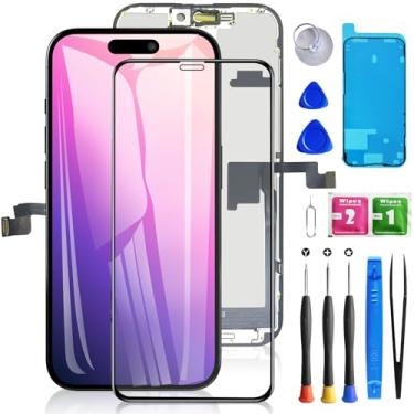 Imagem de Para iPhone iPhone 16 Promax tela de substituição 6,9 polegadas, tela LCD sensível ao toque 3D digitalizador kit de reparo com vedação à prova d'água + ferramentas de reparo + protetor de tela para