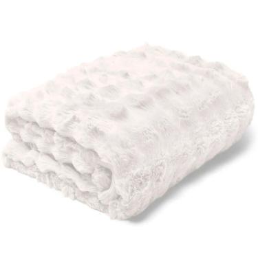 Imagem de Manta Buettner Casal Microfibra 100% Poliéster Flannel Aspen 2,20mx2,40m Branco
