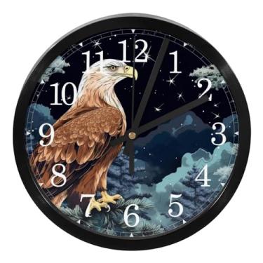 Imagem de LILINWAN Relógio de parede 24 cm sem tique-taque silencioso operado por bateria relógio de parede redondo moderno estilo simples decoração relógio para escritório/escola/quarto/sala de estar