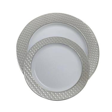 Imagem de 5 Pratos Refeição 26Cm Descartáveis De Luxo Plástico