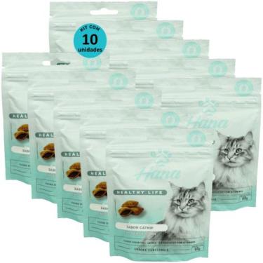 Imagem de Kit 10 Snacks Hana Healthy Life Cat Sensations Para Gatos Adultos 60g