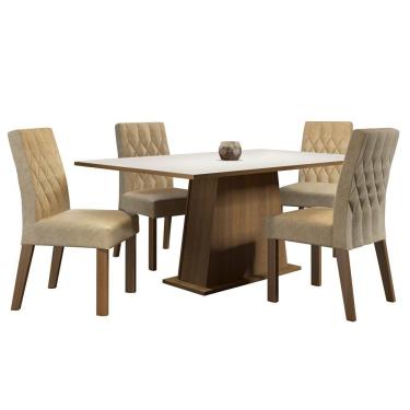 Imagem de Conjunto Sala de Jantar Ingrid com 4 Cadeiras Madesa