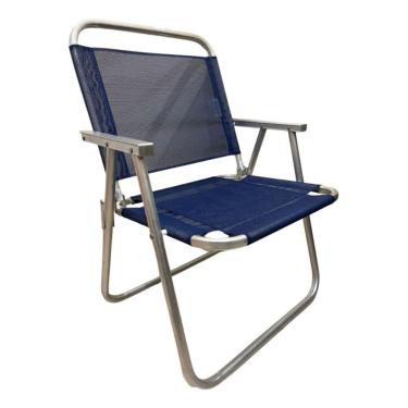 Imagem de Cadeira De Praia Conforto Oversize 140kg Sanete Ronchetti Cor Azul Escuro