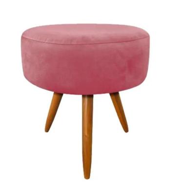 Imagem de Puff Decorativo Redondo 40 Cm Dóris Pé Palito Suede