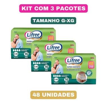 Imagem de Kit c/ 3 pacotes Fralda Calça Super Conforto Lifree Geriátrica G/XG Co