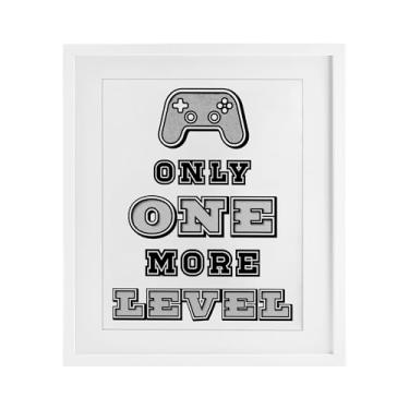 Imagem de Stupell Industries One Level Motivational Gamer Impressão emoldurada cinza sob vidro, design por Marcus Prime, 21 x 17