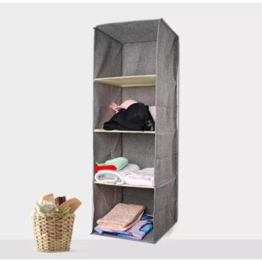 Imagem de Sapateira Prateleira Dobrável Organizador Armário 5 Divisórias
