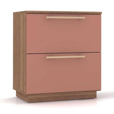 Imagem de Mesa De Cabeceira Dubai 2 Gavetas 50 Cm Vila Rica Cor:nature Camarim