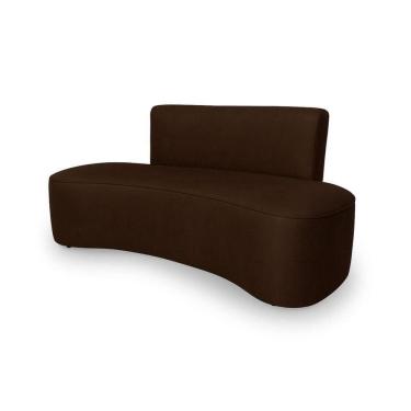 Imagem de Sofá Curvo Design Orgânico Minimalista Sala Contemporânea Suede Cor:marrom